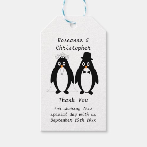 Penguin Design Wedding Gift Tags