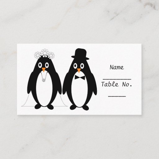 Customizable Penguin Place Setting Card Business Card