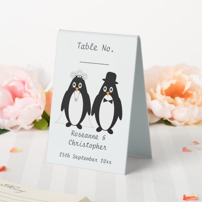 Penguin Design Wedding Table Tent (In SItu (Wedding))
