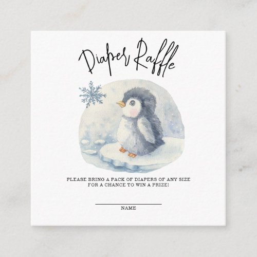 Penguin _ diaper raffle enclosure card