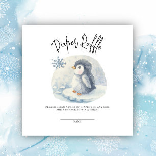 Penguin - diaper raffle enclosure card