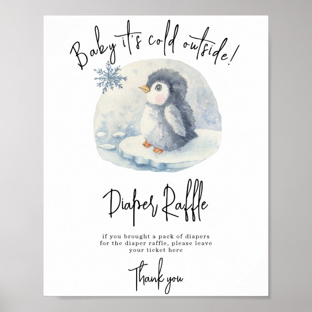Penguin - Diaper Raffle game Poster (Front)