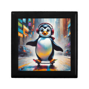 Penguin Digital Art Painting Cool Gift Box