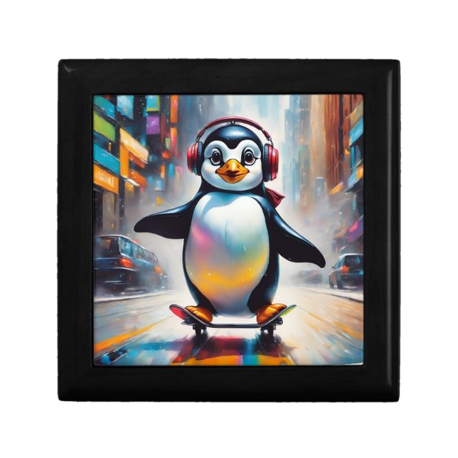 Penguin Digital Art Painting Cool Gift Box (Front)
