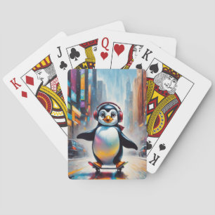 Penguin Digital Art Painting Cool Poker Cards