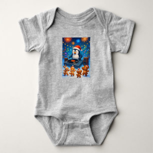  Penguin DJ, Author Natasha Us   Baby Bodysuit