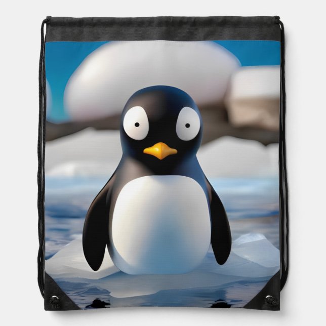 Penguin Drawstring Bag (Front)