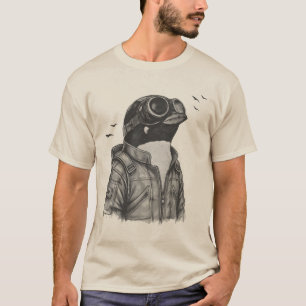 Penguin Dreams Of Flight Cute Funny Surreal Pilot T-Shirt