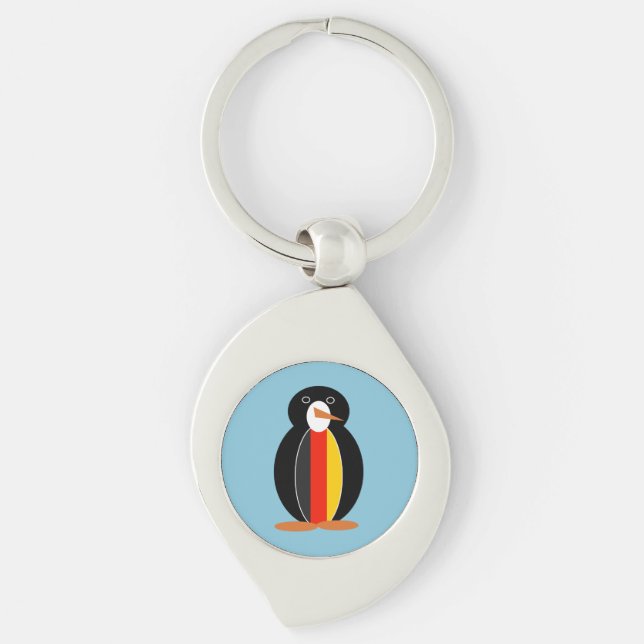 Penguin Dressed in the Gay Pride Rainbow Flag Keychain (Front)