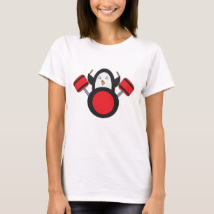 Penguin Drummer Music Cute T-Shirt
