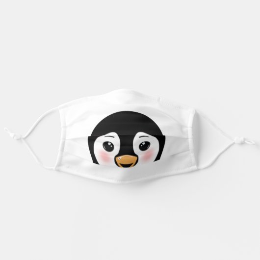 Penguin Face Mask (Front, Unfolded)