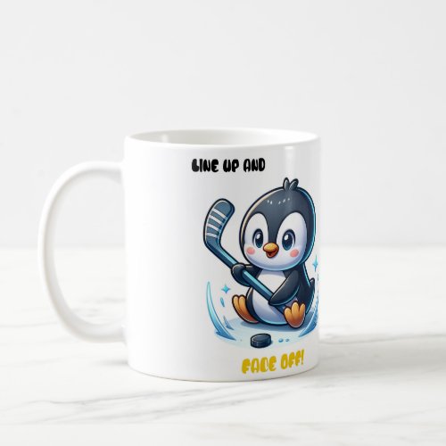 Penguin Face_off Hockey Mug