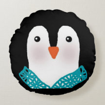 Penguin Face Pillow personalize on back
