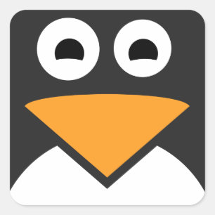 Penguin Face Square Sticker