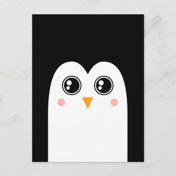 Penguin Face With Big Eyes Postcard by tashatzazzle at Zazzle
