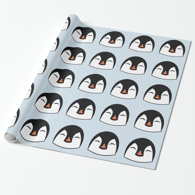 Penguin Face Wrapping Paper (Unrolled)