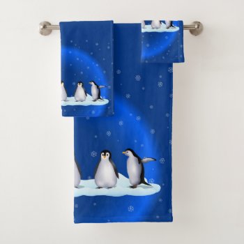 Penguin Family Bath Towel Set by Lidusik at Zazzle