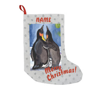 Penguin Family Christmas Stocking Personalized