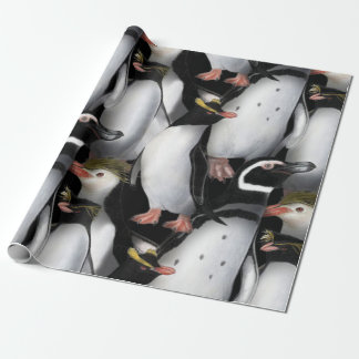 Penguin Family colorful wrapping paper