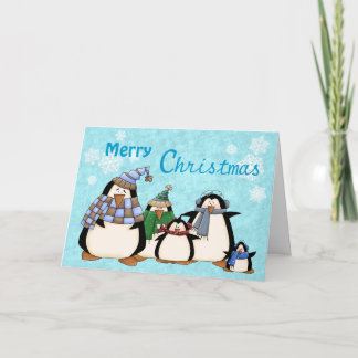 Penguin Family Custom Christmas Card