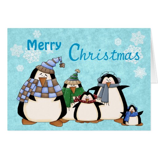 Penguin Family Custom Christmas Card | Zazzle