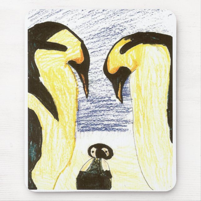 Penguin Family Drawing Mousepad (Front)