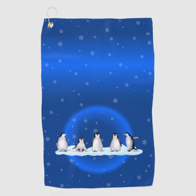 Penguin Family Golf Towel (Front)