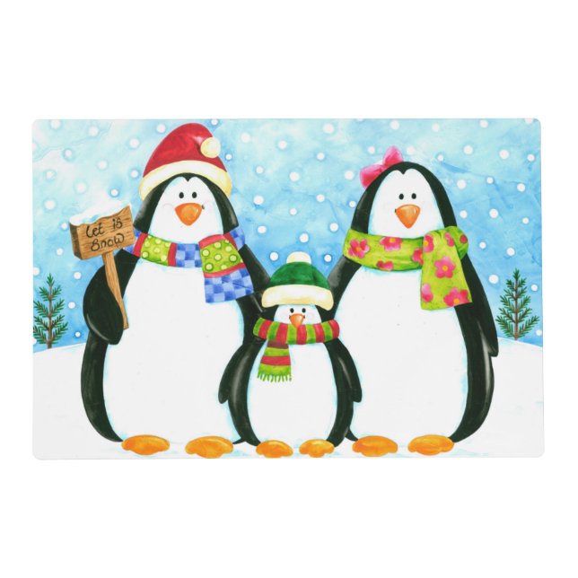 Penguin Family Holiday Placemat (Front)