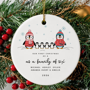 Penguin Family of Six Christmas Ornament