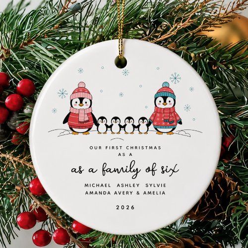 Penguin Family of Six Christmas Ornament