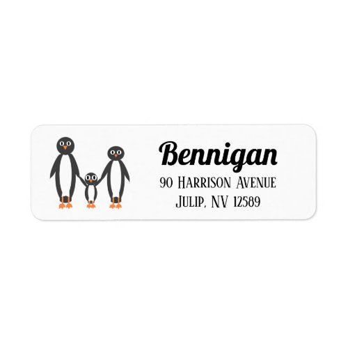 Penguin Family Return Address Labels