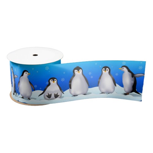 Penguin Family Satin Ribbon