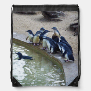 Penguin Family Swim Team, Drawstring Bag