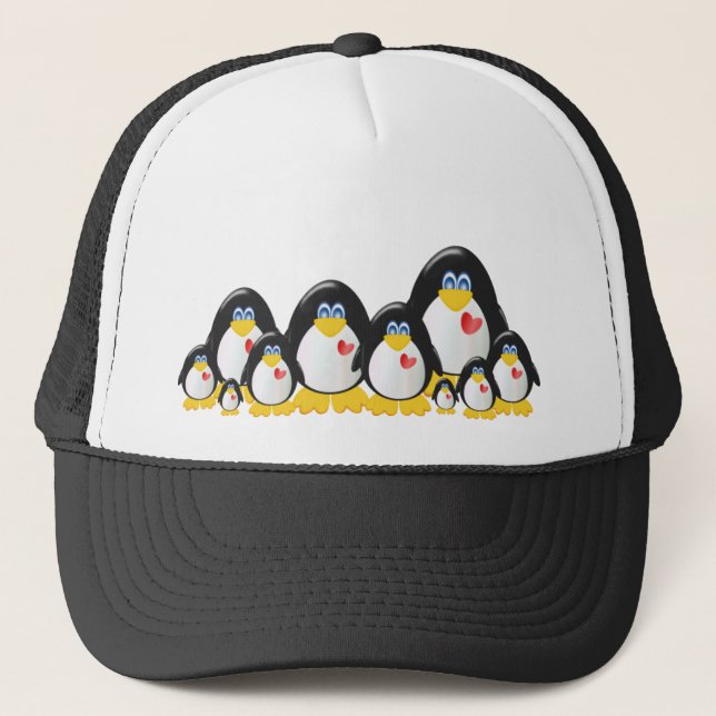 Penguin Family Trucker Hat (Front)