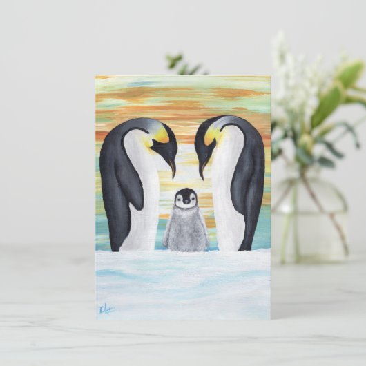 Penguin Family with Baby Penguin (Standing Front)