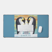 Penguin Family with Baby Penguin Desk Mat (Keyboard & Mouse)