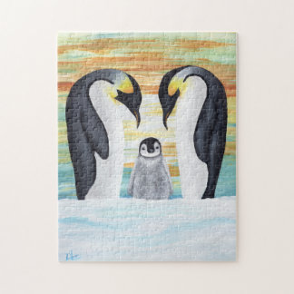 Penguin Family with Baby Penguin Jigsaw Puzzle