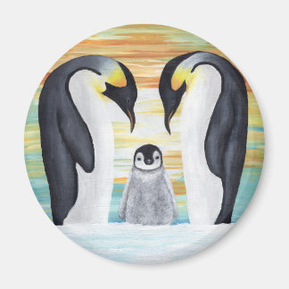 Penguin Family with Baby Penguin Magnet