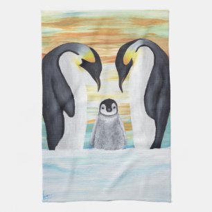 Penguin Family with Baby Penguin Towel