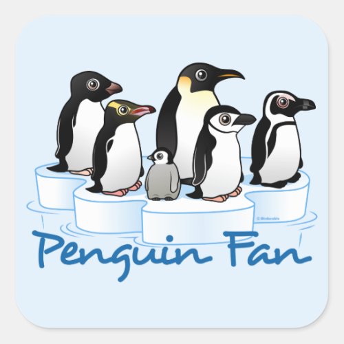 Penguin Fan Square Sticker