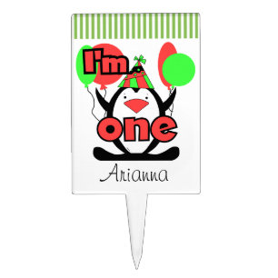 Penguin First Birthday Cake Topper