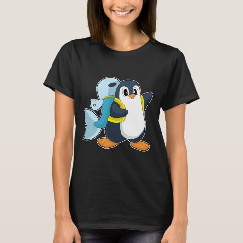 Penguin Fish Backpack T_Shirt