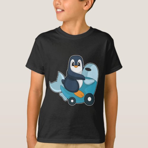 Penguin Fish Scooter T_Shirt