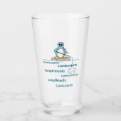 Penguin Fishing for Compliments Metaphor Glass (Front)