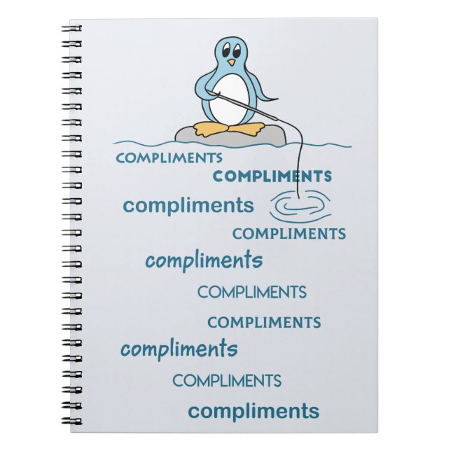 Penguin Fishing for Compliments Metaphor Notebook (Front)