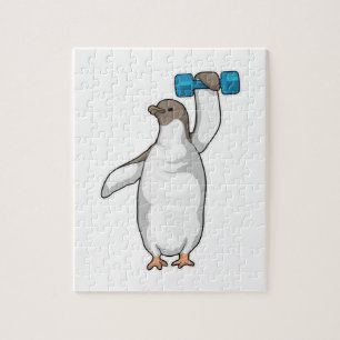 Penguin Fitness Dumbbell Jigsaw Puzzle