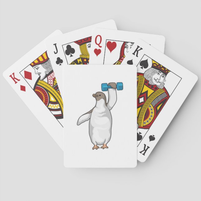 Penguin Fitness Dumbbell Poker Cards (Back)