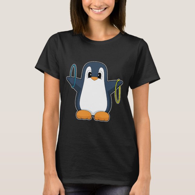 Penguin Fitness Gymnastics Sports T-Shirt (Front)
