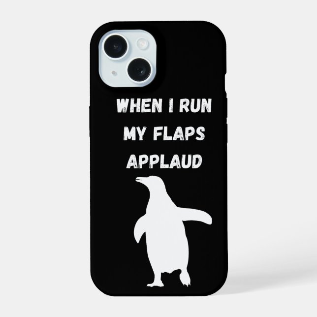 penguin flaps applaud inappropriate embarrassing iphone case (Back)