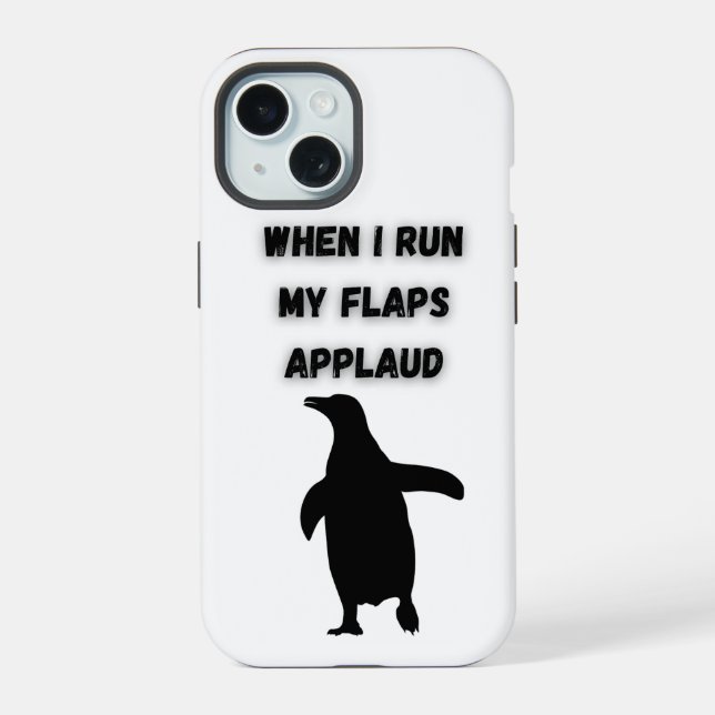 penguin flaps applaud inappropriate embarrassing iphone case (Back)